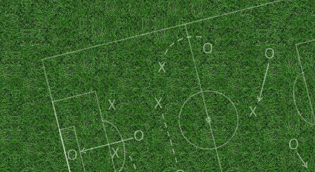 Afbeelding met tactiekschets voetbal als illustratie voor padel basisregels